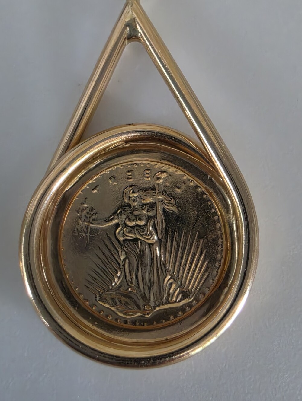 Walking Liberty Miniature Coin 14k Gold Earrings - Picture 7 of 15